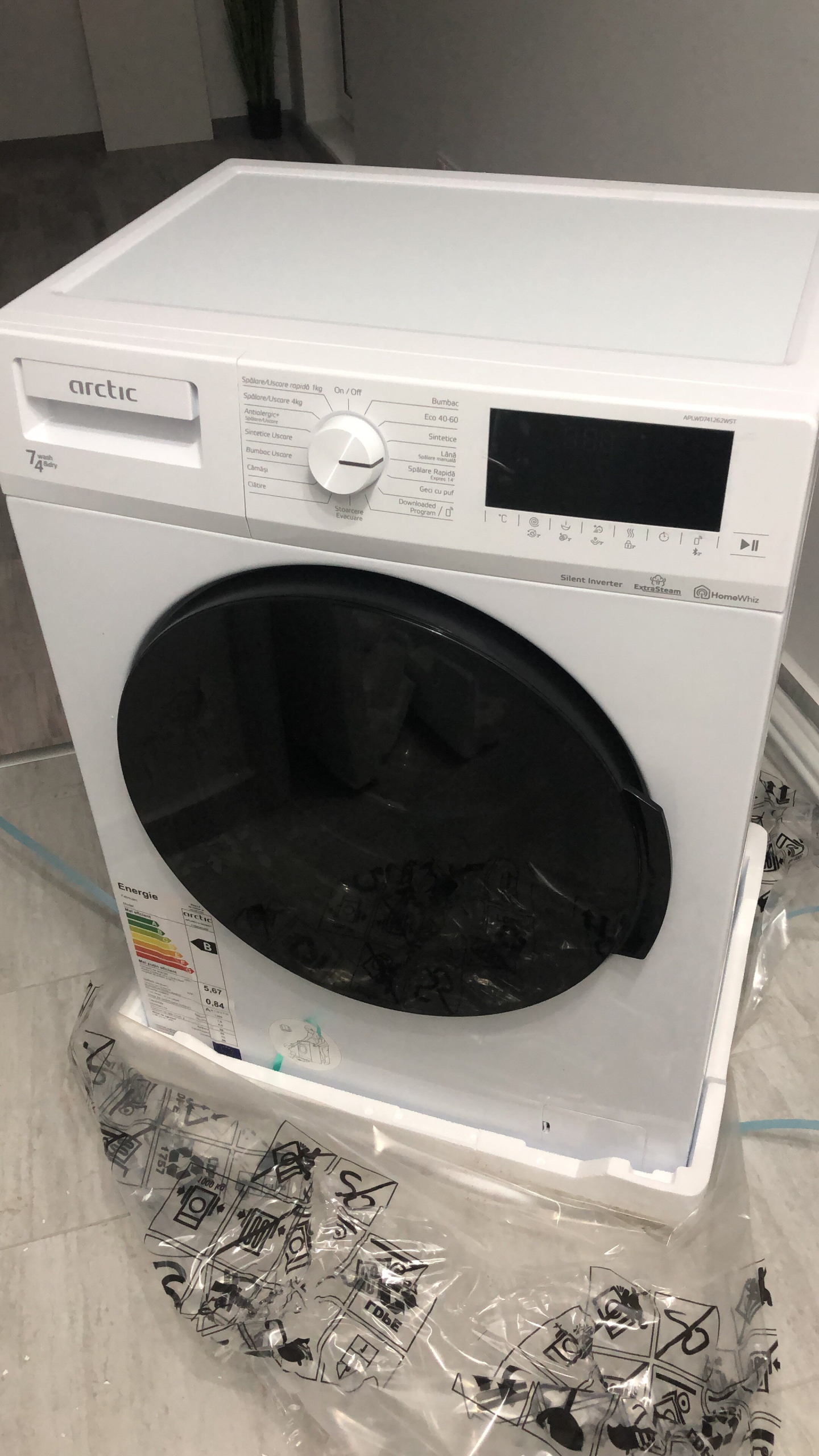 masina de spalat rufe cu uscator Arctic APLWD741262WST ieftin Emag