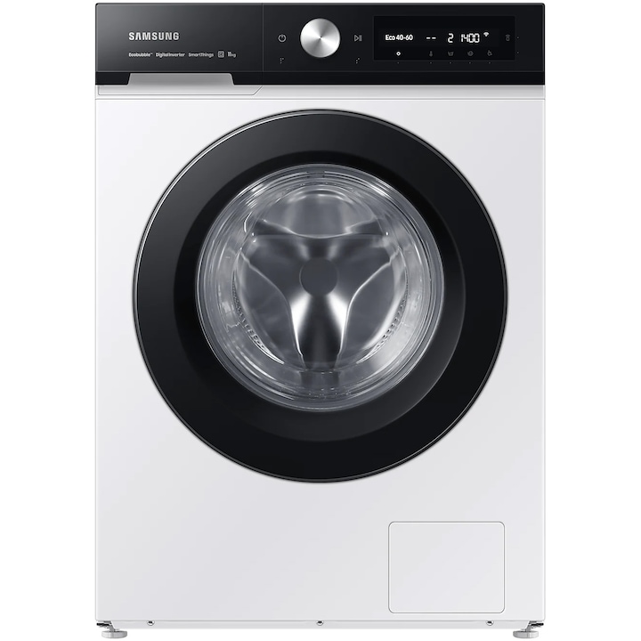 Masina de spalat rufe Bespoke Samsung WW11BB534DAES7, 11 kg, 1400 RPM, Clasa A, Motor Digital Inverter, Ecobubble, AI Control, Auto Dispenser, Alb reducere