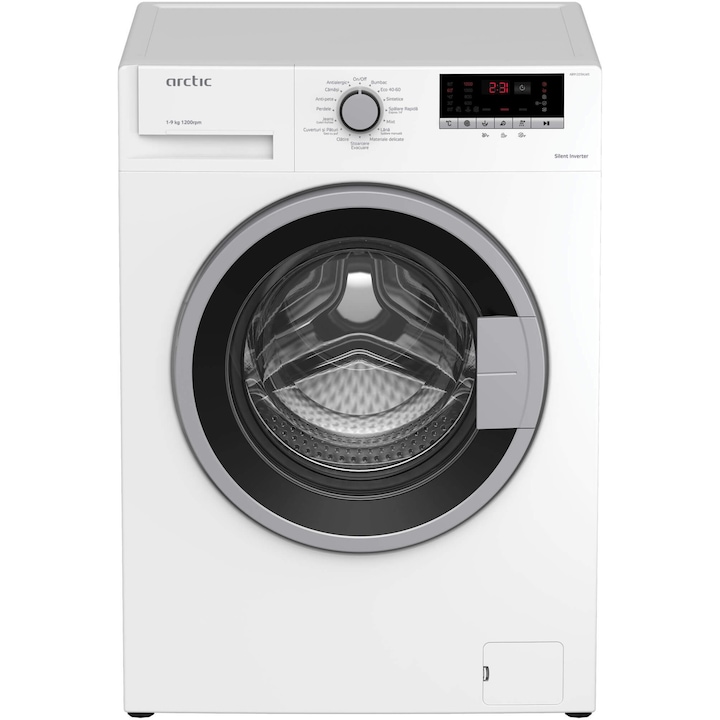 Masina de spalat rufe Arctic AB91223XLW5, 9 kg, 1200 rpm, Clasa B, Motor Silent Inverter, Add-In, Eco Dose, Antialergic+, Aqua Surf, Alb reducere