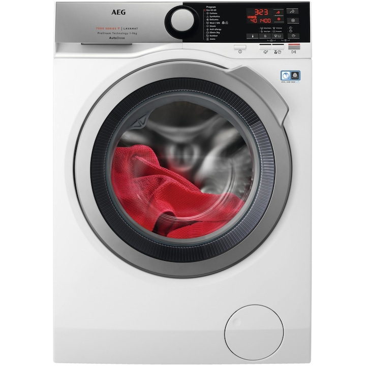 Masina de spalat rufe AEG L7FBE49BSA, 9 kg, 1400 rpm, Clasa A, AutoDose, WiFi, Alb reducere
