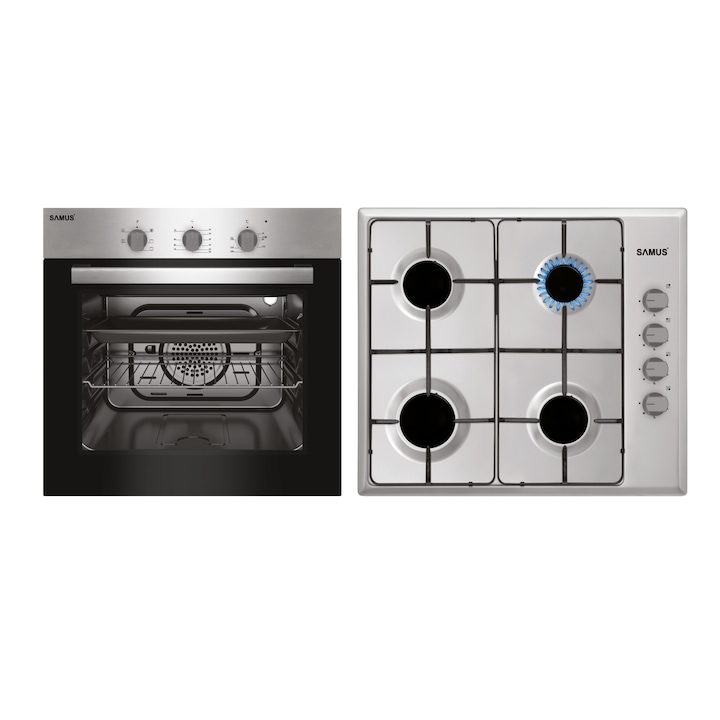 Pachet Samus Cuptor incorporabil Samus SC616GTXV, Plita incorporabila Samus PS646GXS reducere
