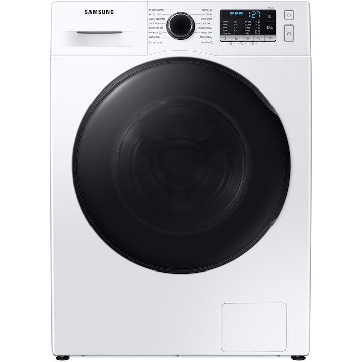 Masina de spalat rufe cu uscator Samsung WD90TA046BE/LE, 9 kg Spalare, 6 kg Uscare, 1400 RPM, Clasa B, Eco Bubble, Bubble Soak, Steam, Airwash, Motor Digital Inverter, Alb reducere
