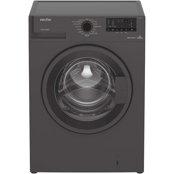 Masina de spalat rufe Arctic AB101223XLAB, 10 kg, 1200 rpm, Clasa B, Hygiene+Steam, Add-In, Steam Clean, Child Lock, Display LCD, Motor Silent Inverter, Antracit reducere