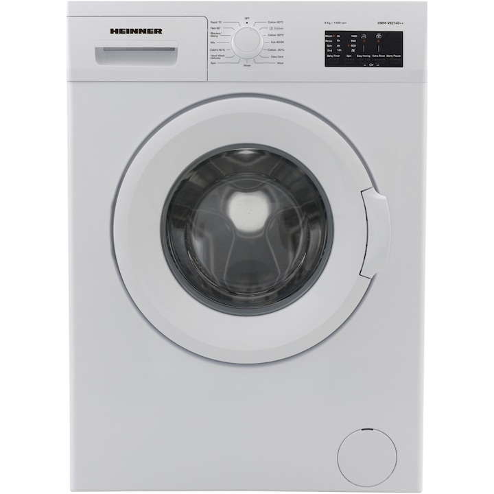 Masina de spalat Heinner HWM-V8214D++, 8 kg, 1400 RPM, Clasa D, Display LED, 60 cm, Alb reducere