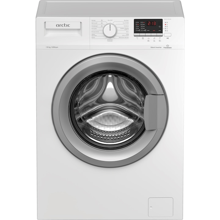 Masina de spalat rufe Arctic APL81223XLW2, 8 Kg, 1200 rpm, Clasa C, Ecran LCD, ExtraSteam, Motor Silent Inverter, DrumClean+Steam, Alb reducere