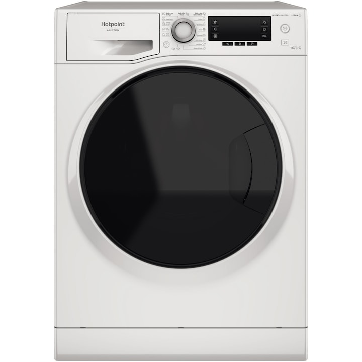 Masina de spalat rufe cu uscator Hotpoint Natis NDD11725DAEE, 11 kg spalare, 7 kg uscare, 1600 RPM, Clasa B, Motor Inverter, Display LCD, Alb reducere
