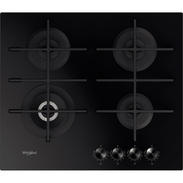 plita incorporabila Whirlpool GOWL628NBEE pe gaz cu 4 arzatoare Plita incorporabila Whirlpool GOWL628NBEE, Gaz, 4 arzatoare, Gratare fonta, MultiStep, 60 cm, Negru reducere